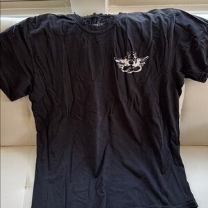 Boys Lie Black T-Shirt with frayed sleeves and bottom